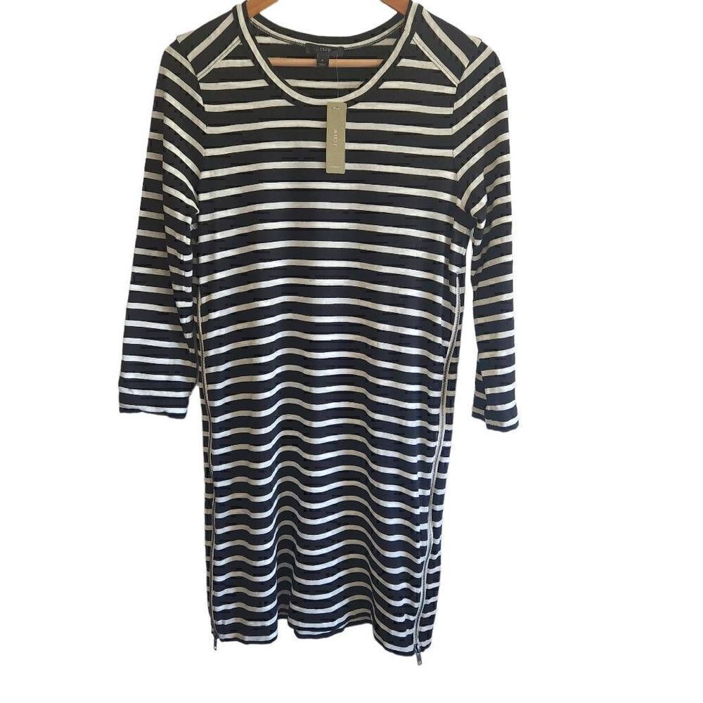 J. Crew Striped Zipper Shift Dress Size Small